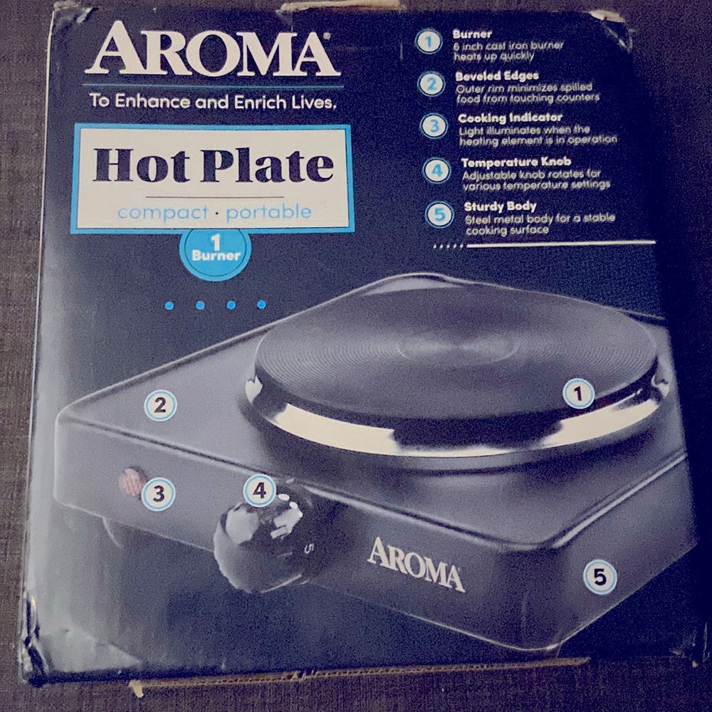 AROMA® 6" Single Burner Hot Plate  (AHP-303) compact/portable Hot Plate